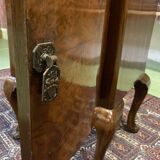 English art deco bedside in walnut magnifying glass