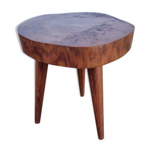 Tabouret brutaliste en - palissandre