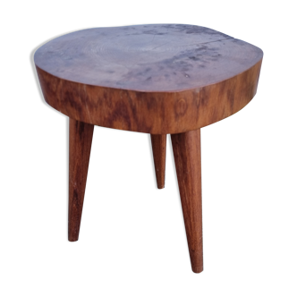 Brutalist stool in Madagascar rosewood