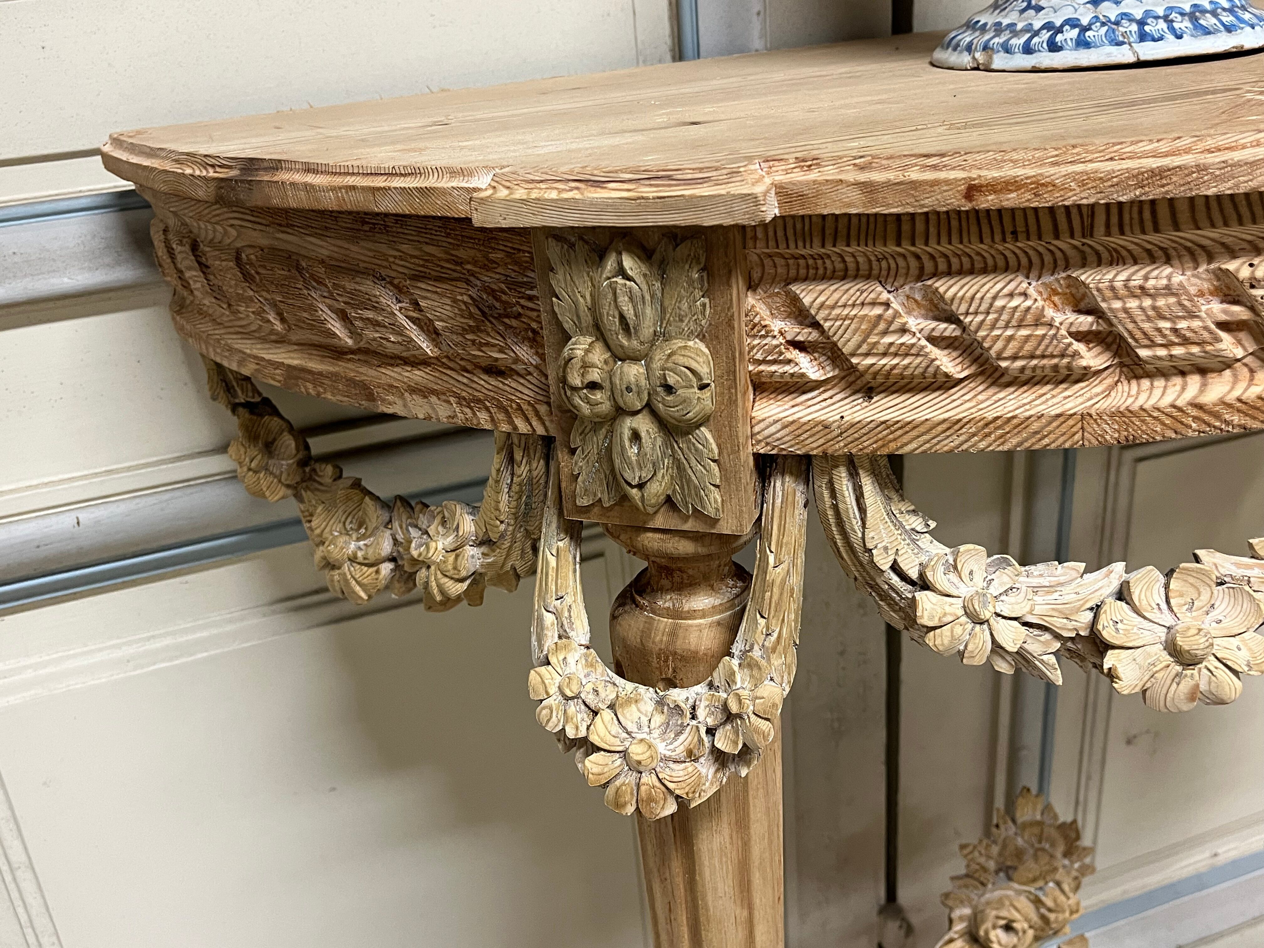 Console in bleached fir