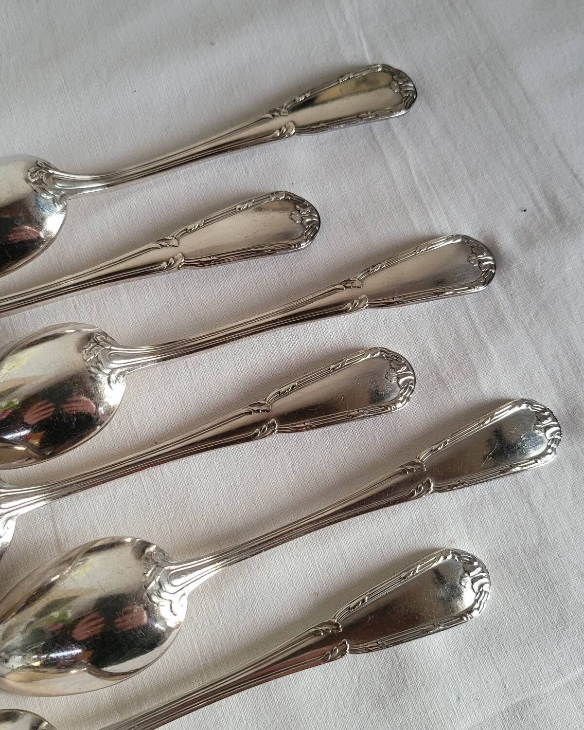 6 Small Silver-Plated Metal Spoons Boulenger Dessert Cutlery