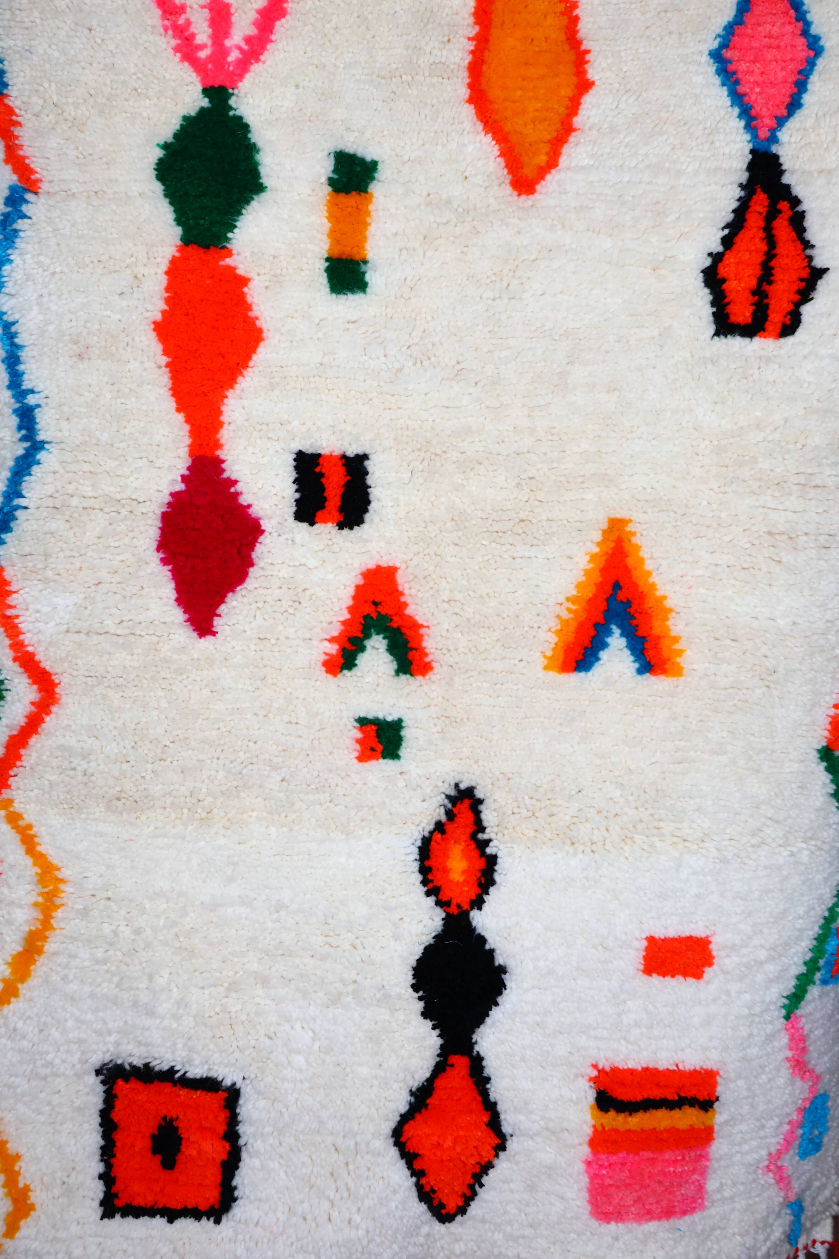 Magnificent & Authentic Azilal Berber rug in wool – Unique piece