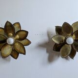 Paire appliques feuilles brutalistes