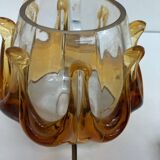 Pair of Murano glass wall sconces, vintage Italian 70s.