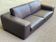 Luxury 3-seater chocolate brown leather sofa Roche Bobois 235cm