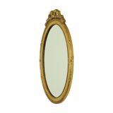 French Oval Facet Cut Mirror with Bow Classic 51cm