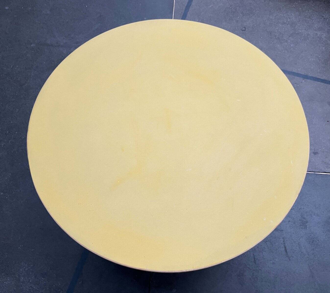 Mid-century modern yellow linoleum coffee table by Alva Aalto for Artek, Finland, 1960s.