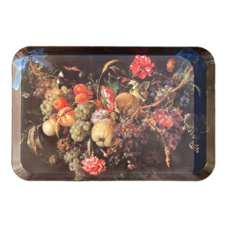 Tray with "Garland of flowers and fruit" print