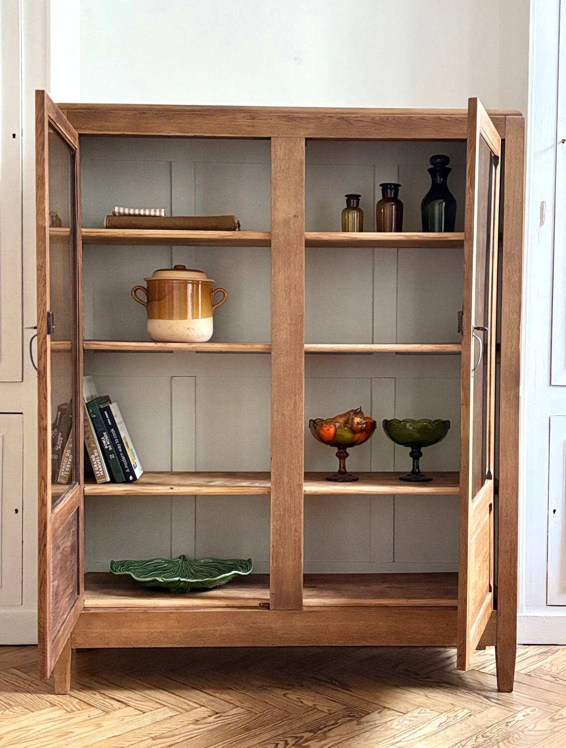 Vintage glass-fronted cabinet (restored)