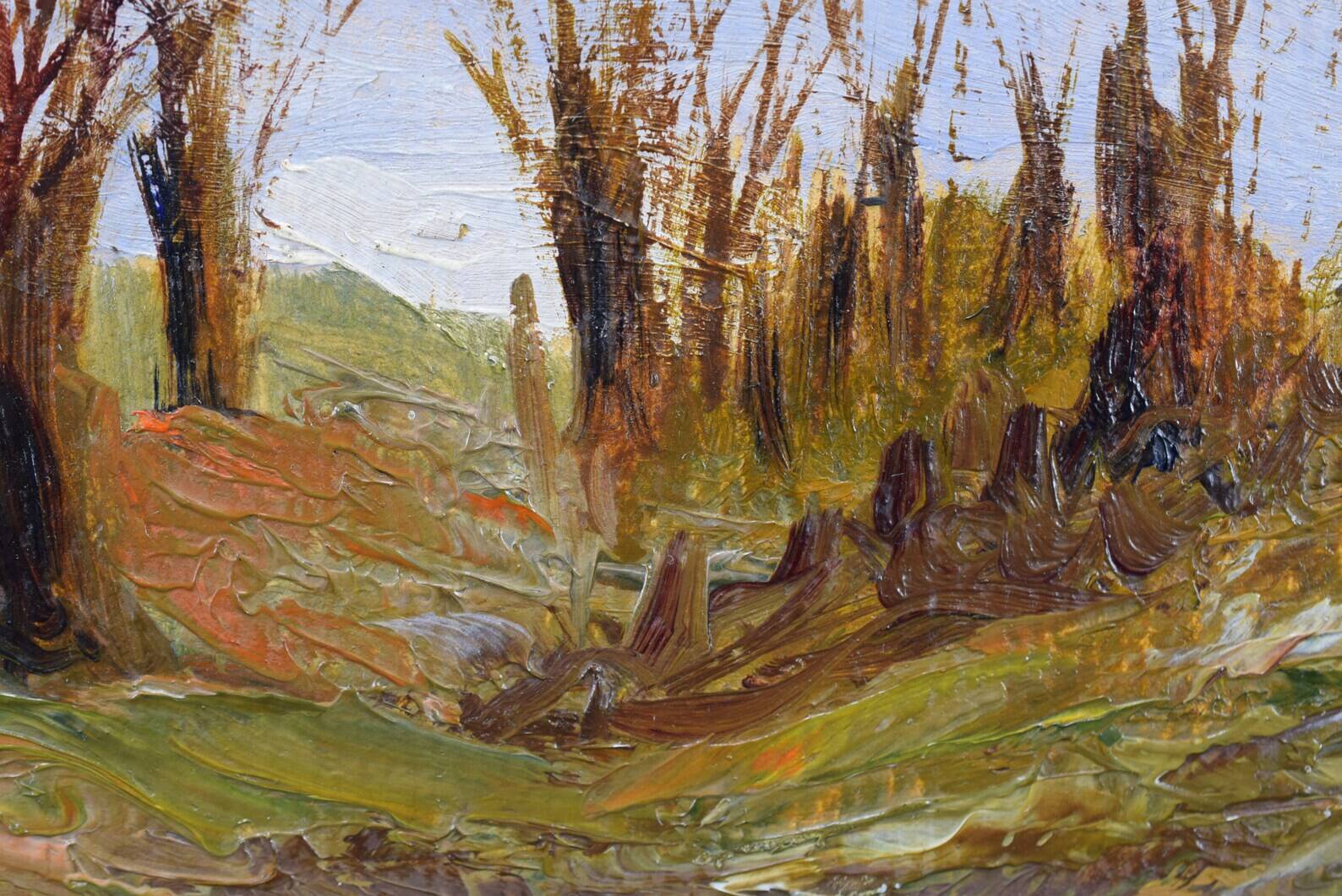 Old Winter Landscape Painting Signed Paul Berthier 1900