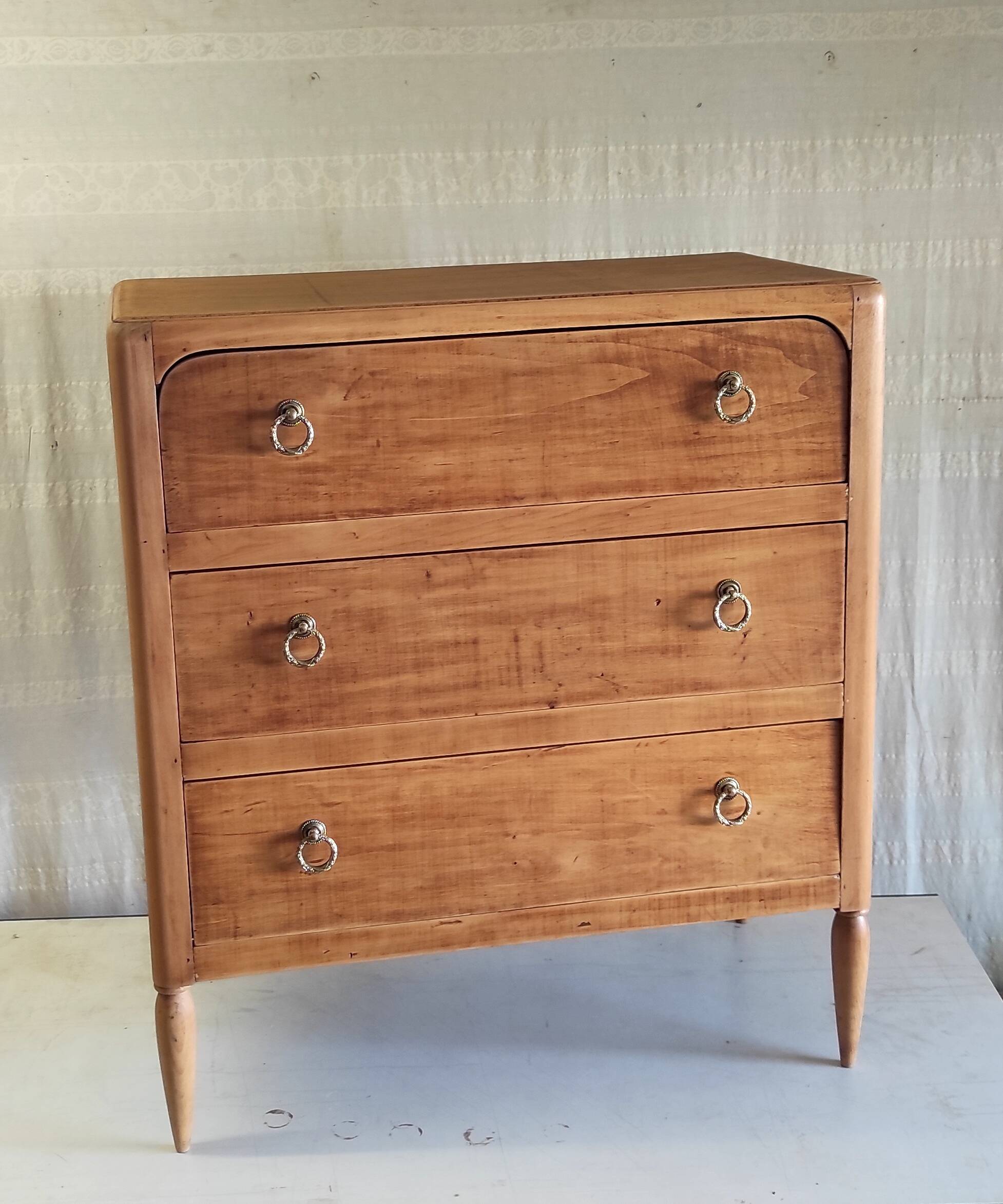 Vintage solid wood chest of drawers - mid-20th century