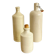 Trio de bouteilles en grès vernissées blanc crème