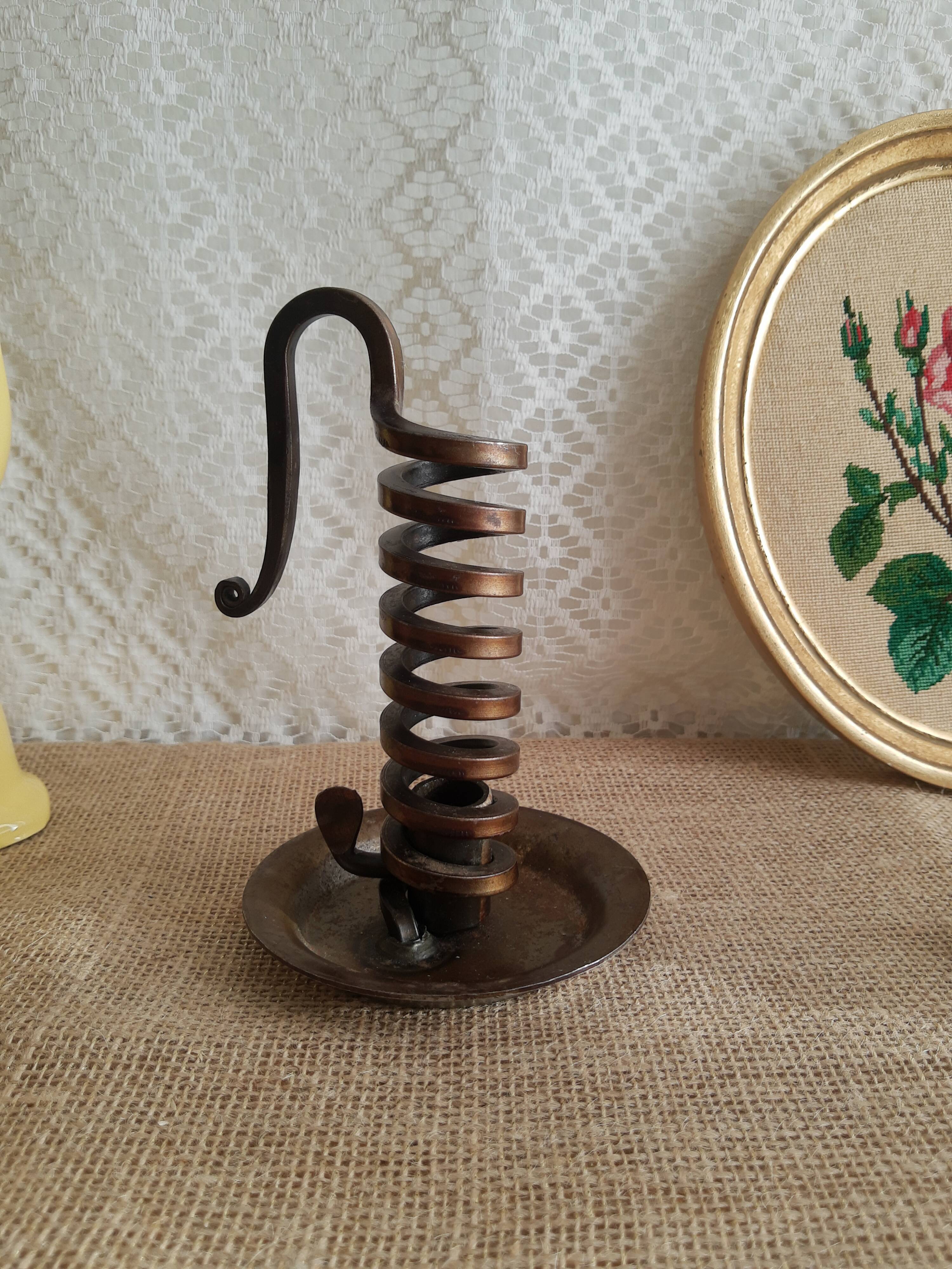 Spiral cellar rat candle holder - vintage