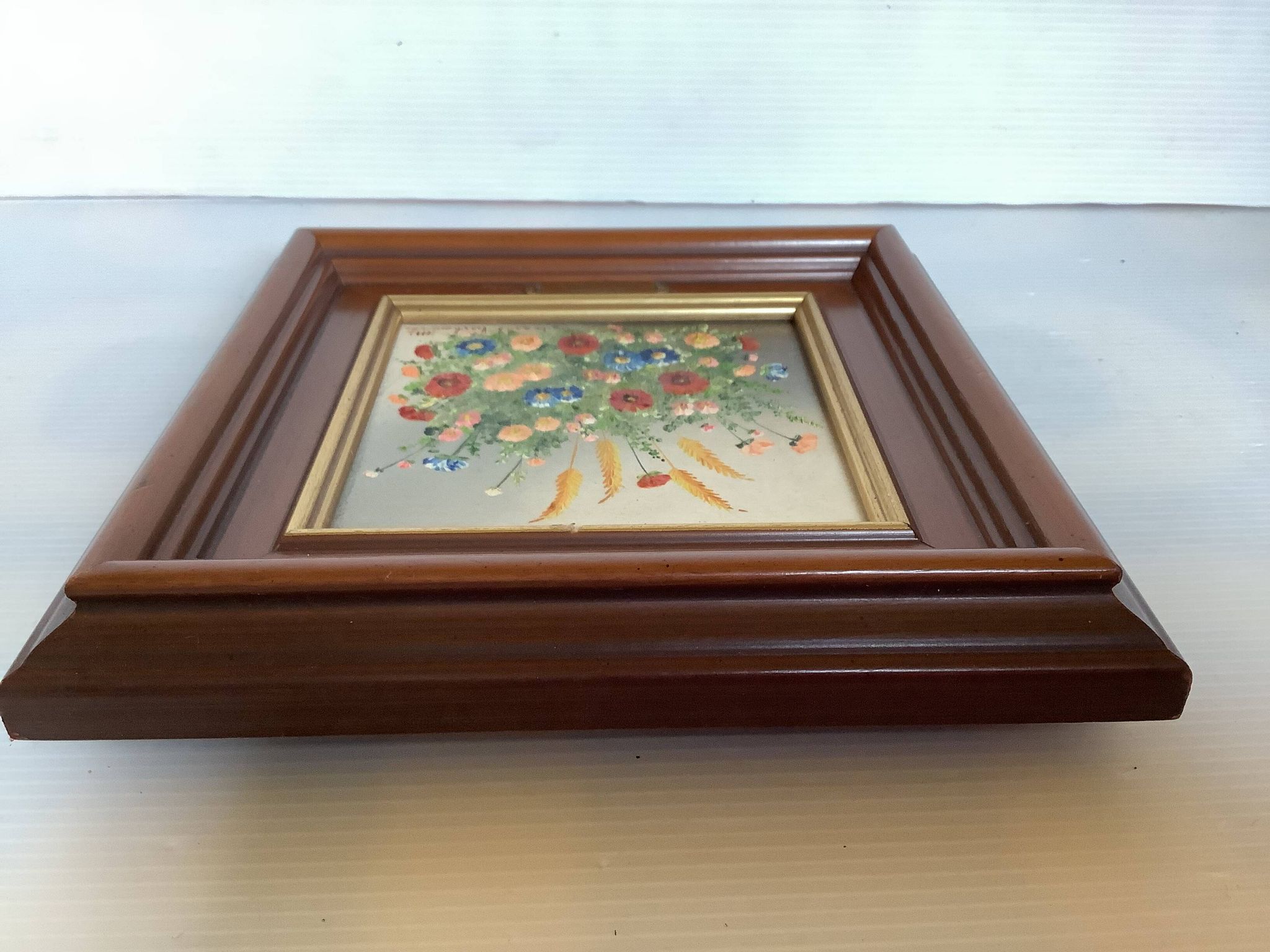 Peinture à l'huile sur isorel "épis de blé" de Magda Verschaeve