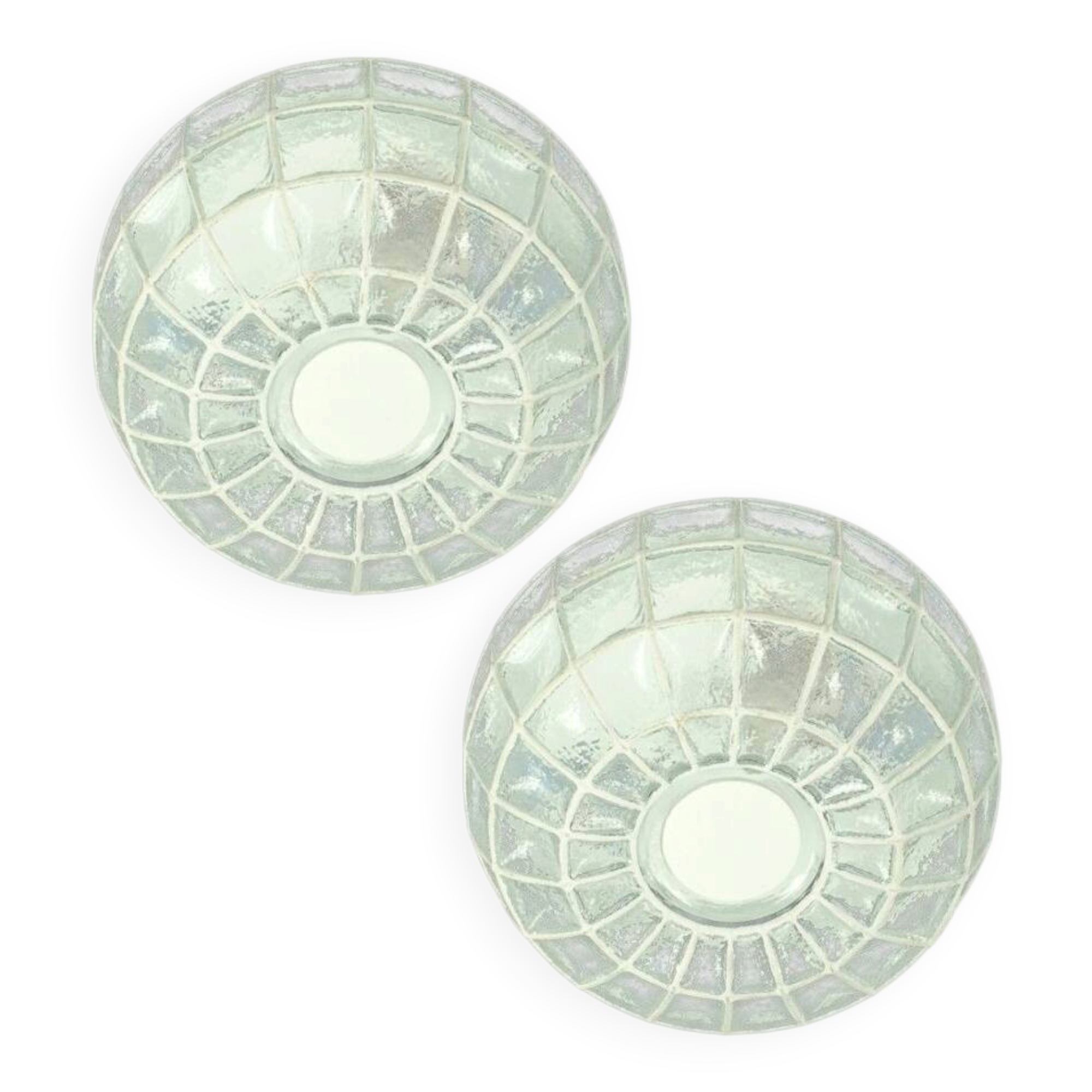 Pair of Mid-Century Modern Glass Ceiling Lights from Limburg, 1970s