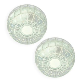 Pair of Mid-Century Modern Glass Ceiling Lights from Limburg, 1970s