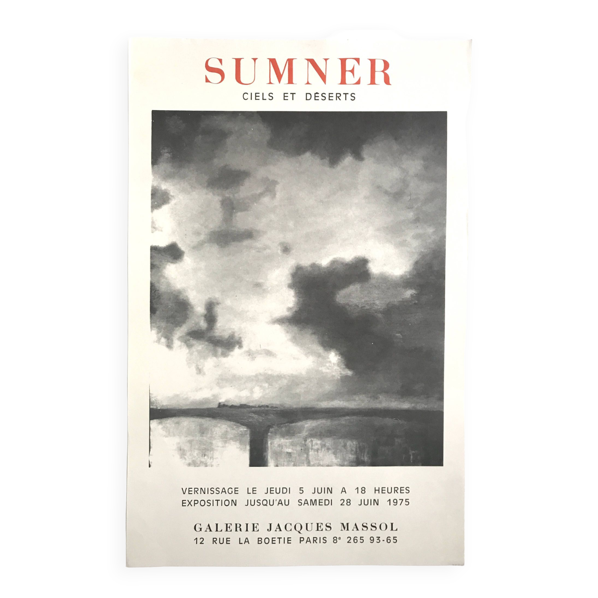 Maud sumner “skies and deserts” / galerie jacques massol, 1975. original poster