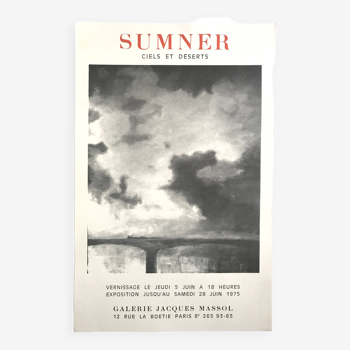 Maud sumner “skies and deserts” / galerie jacques massol, 1975. original poster