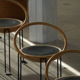 Set of 4 sculptural dining chairs "Oblado" by Børge Lindau, modern Scandinavian, 1980.