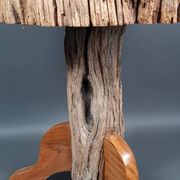 Tabouret ou bout de canapé brutaliste en teck 13 kg, 2 disponibles D344 /1/