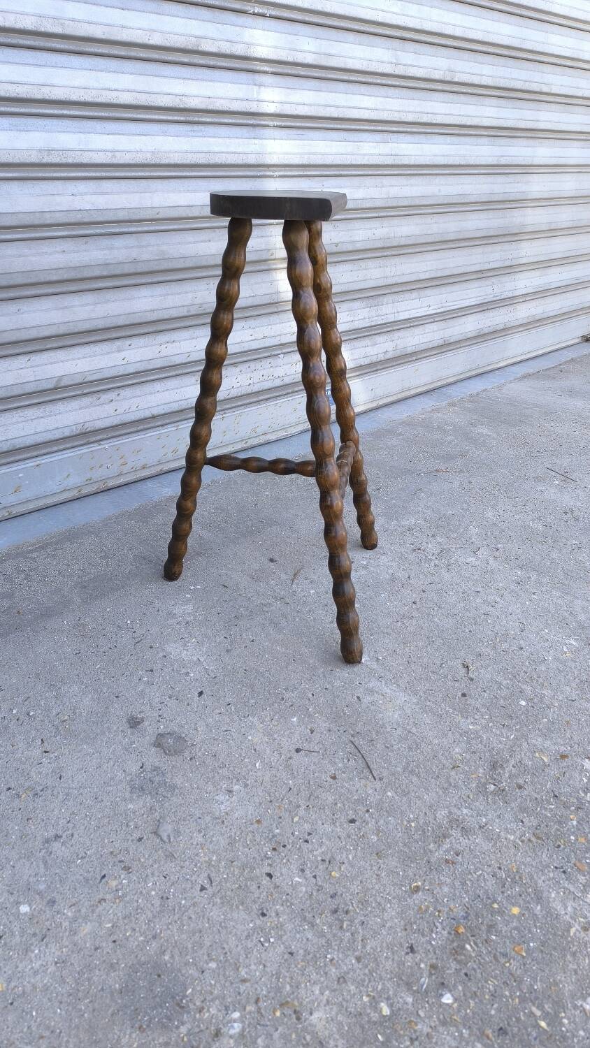Turned wooden tripod stool 1950