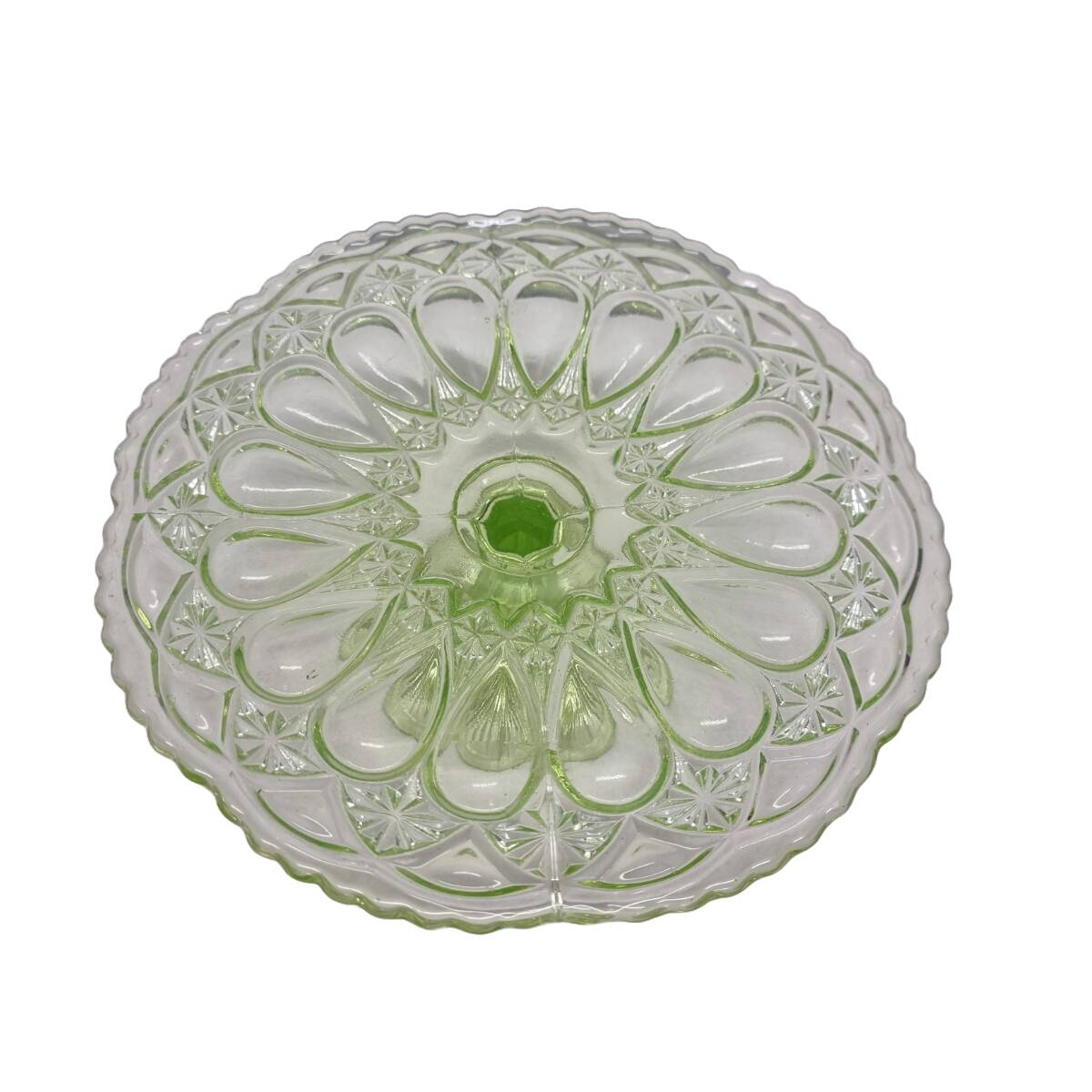 Assiette à gâteau vintage en uranium, années 1940