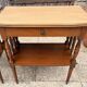 Pair of bedside tables or double-top wooden turned side tables Sty