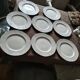 8 large English white earthenware plates 19th