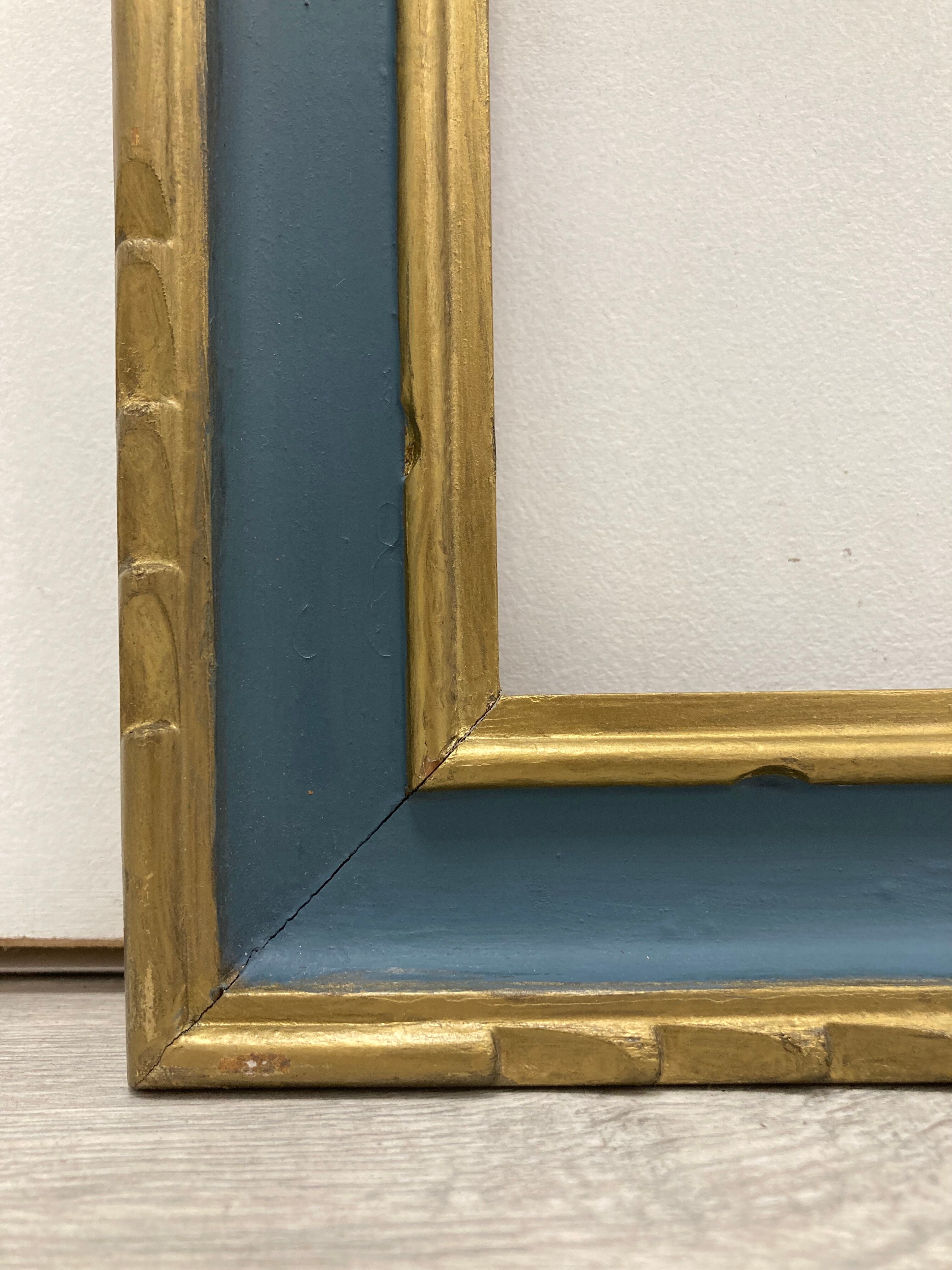 Cadre vintage bleu et or