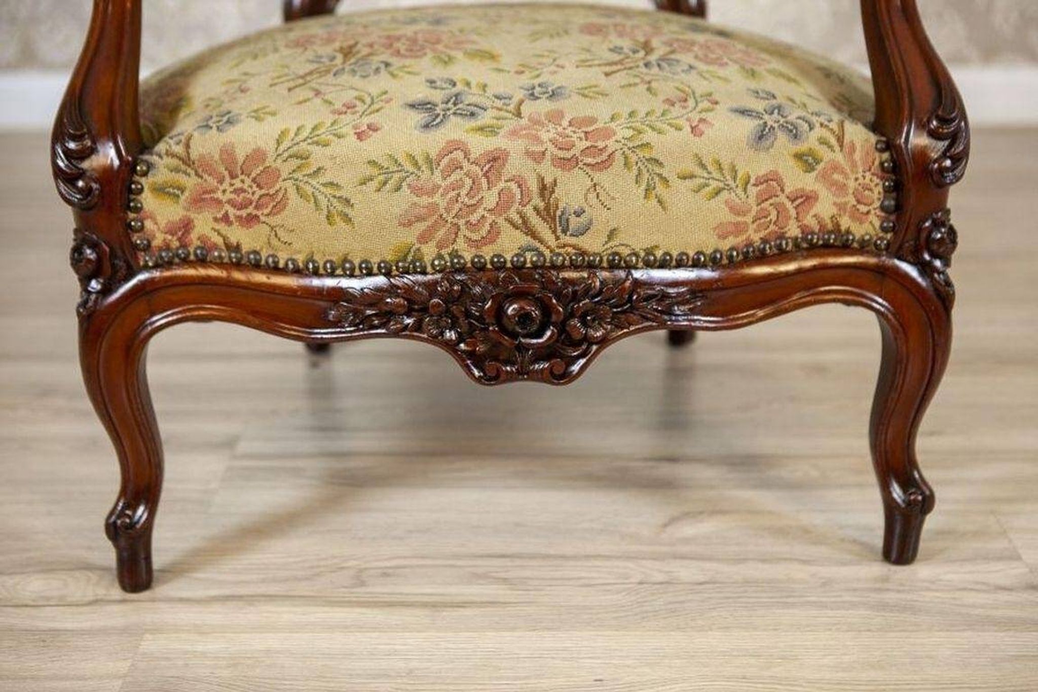 Antique Baroque Revival Armchair, 1890s