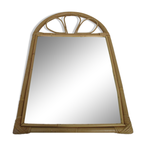 Miroir en bambou et rotin