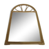 Mirror in bamboo and vintage rattan deco, 61x37 cm