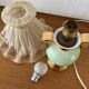 Lampe de chevet Vintage pied porcelaine vert et doré