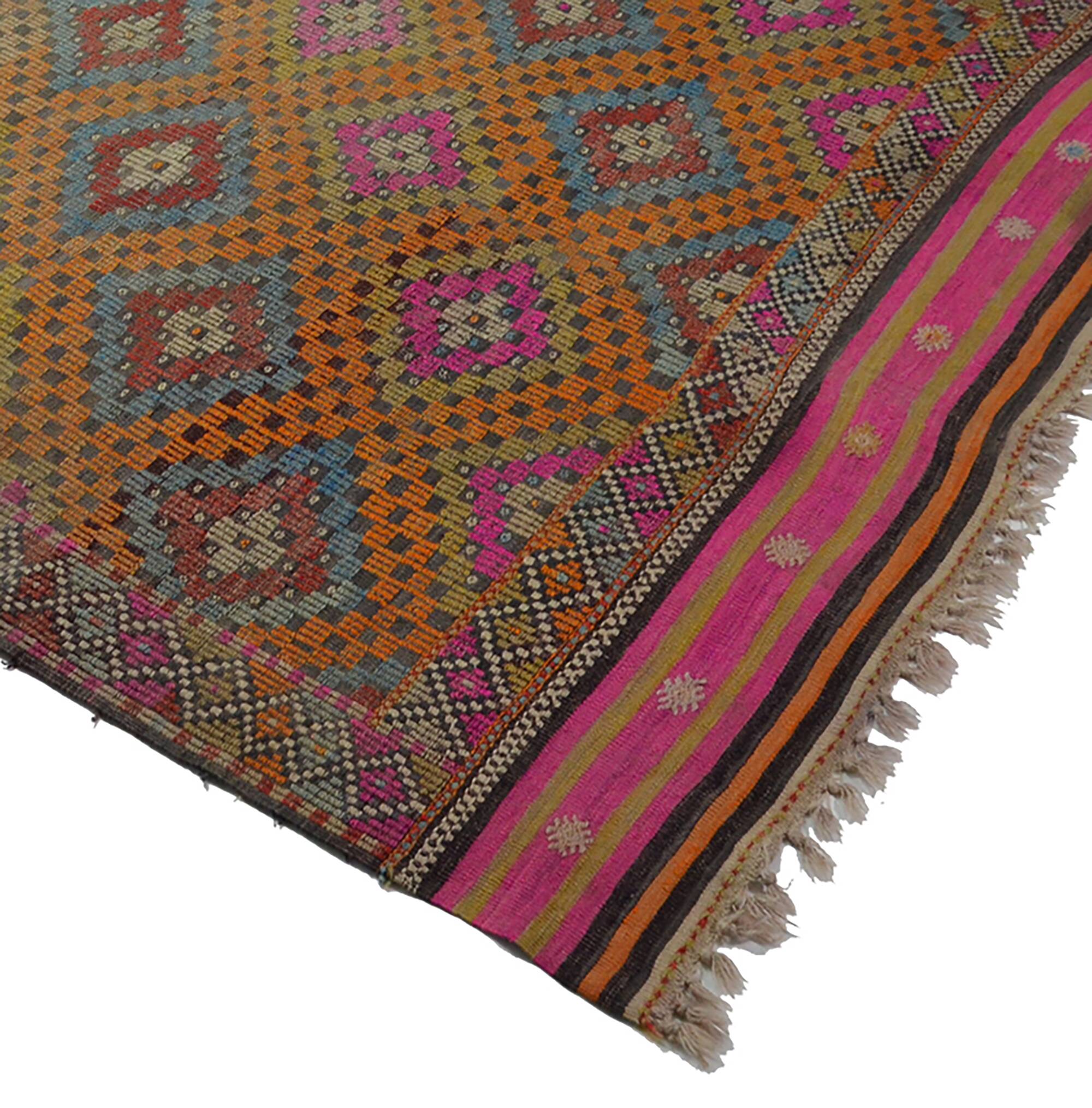 Vintage Turkish Oushak Kilim Rug 190x312 cm Handmade Wool