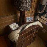 Commode à 4 tiroirs en Cuir Gauffré Façon Croco