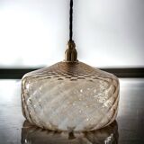 Vintage amber glass pendant light