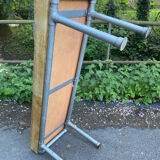 Individual leather and metal design bench