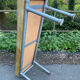 Individual leather and metal design bench