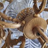 Bronze cage chandelier and crystal grapevines