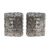 Paire d'appliques rectangulaires en cristal par Kinkeldey 1960