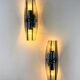 Pair of Veca wall sconces, black Murano glass, Italy, 1970s