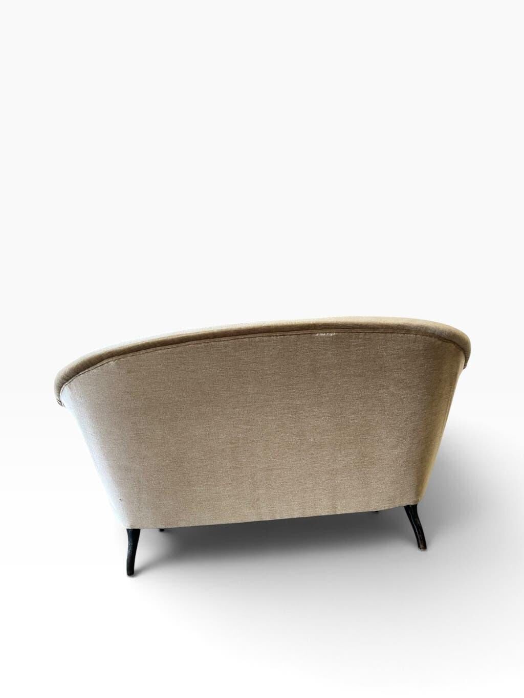 Beige vintage two-seater sofa/armchair