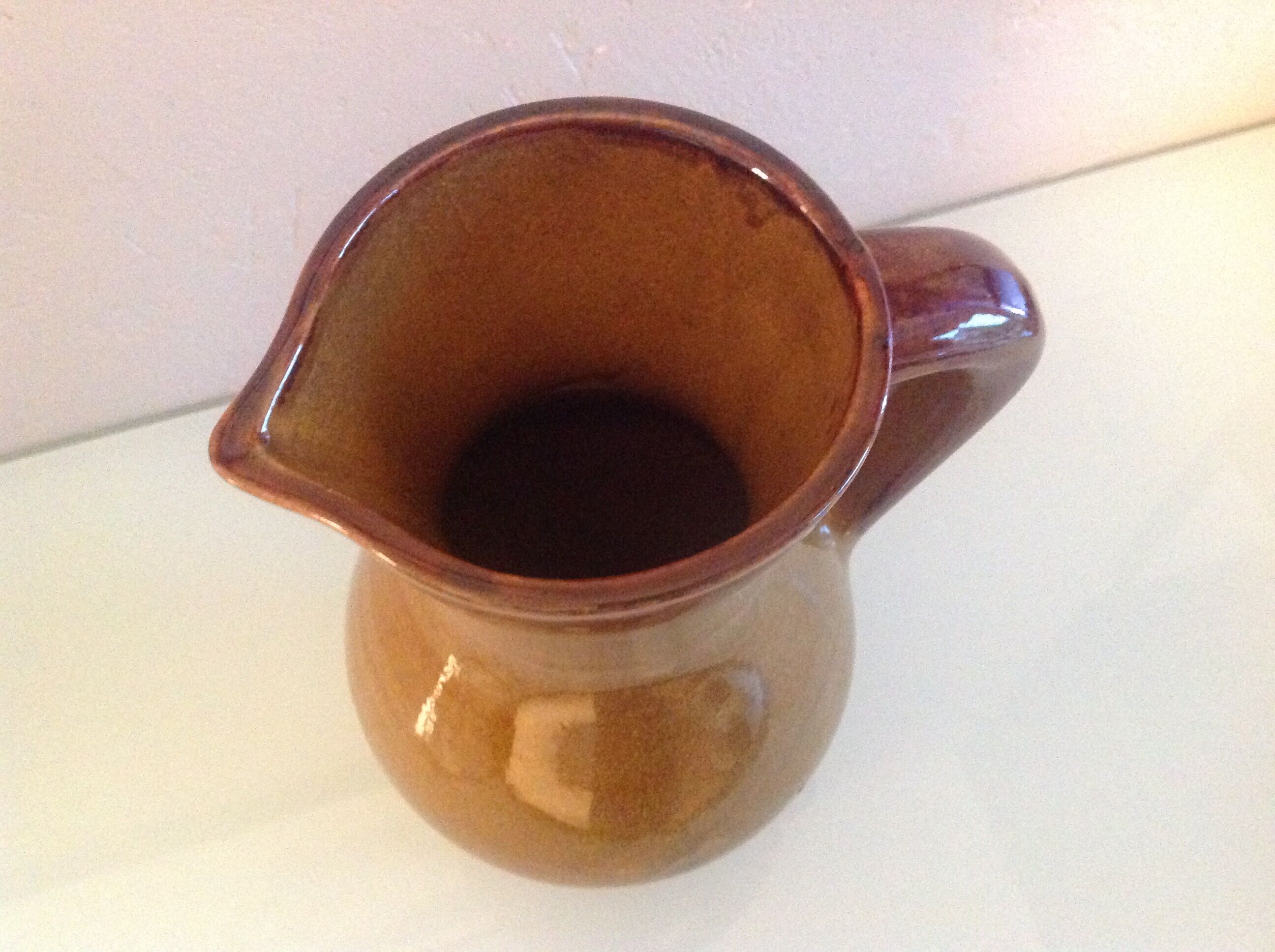 Pitcher in ochre ceramic of St Clement / vintage 60s-70s