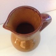 Pitcher in ochre ceramic of St Clement / vintage 60s-70s