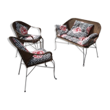 Wicker and iron lounge