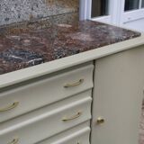 Asymmetrical Art Deco Chest of Drawers – Marble & Cream Green