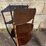 Vintage French wooden corner unit with three shelves