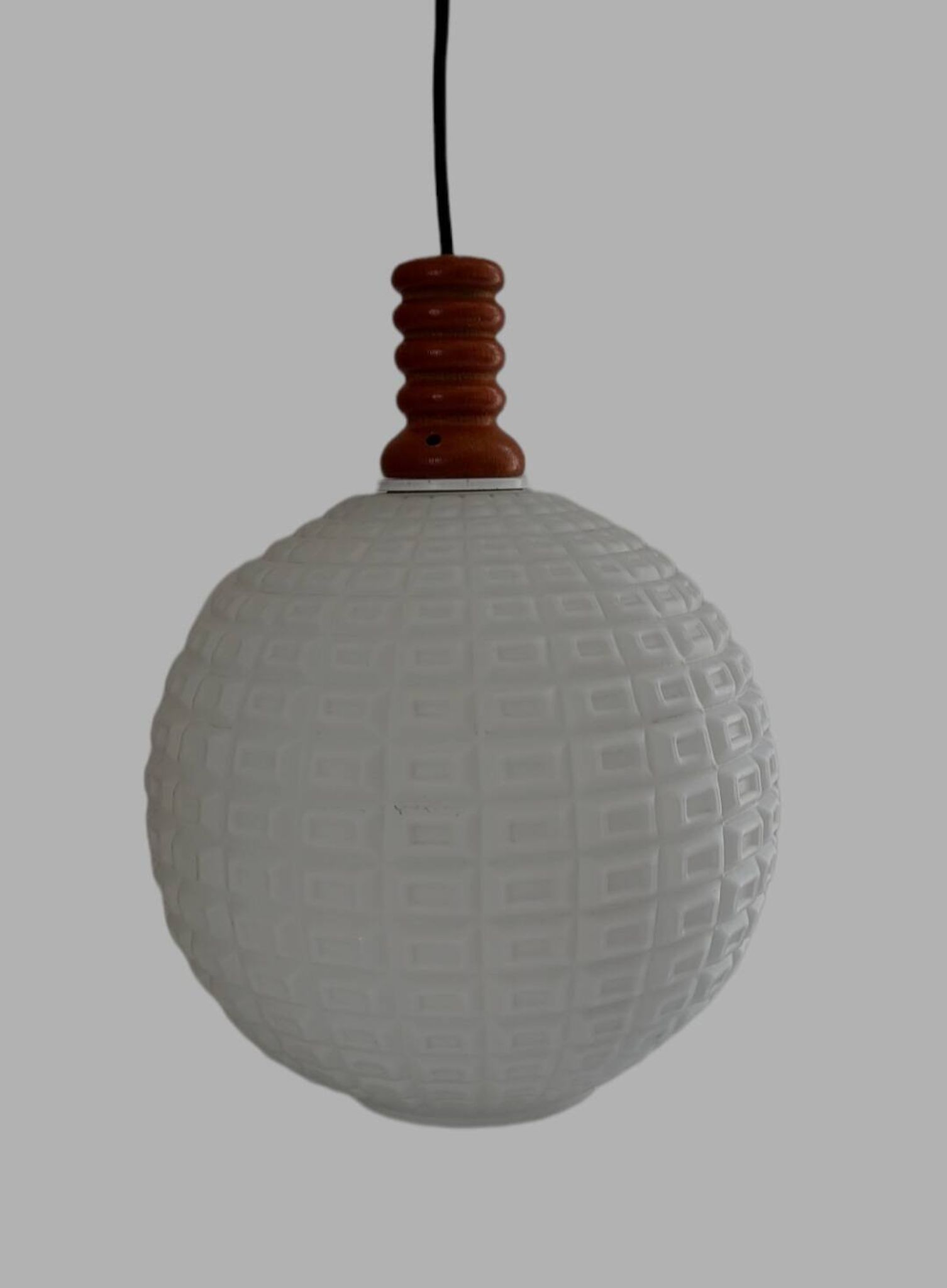 Scandinavian opaline glass pendant, 1950.