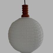Scandinavian opaline glass pendant, 1950.