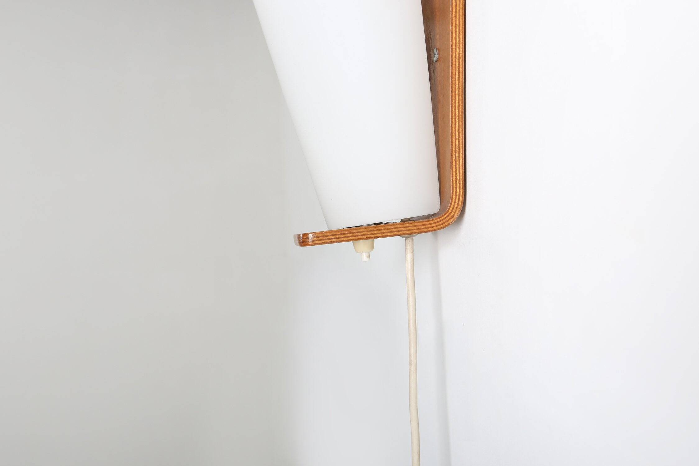 Wall Lamp in Curved Teak Plywood by Louis Kalff for Philips, 1959